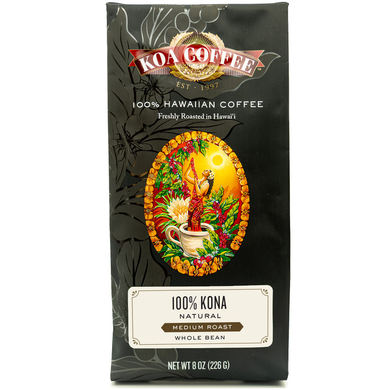 100% Kona Natural Medium Roast Whole Bean Coffee