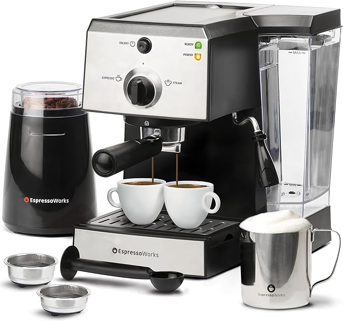 EspressoWorks 7-Piece Set All-In-One Espresso Machine