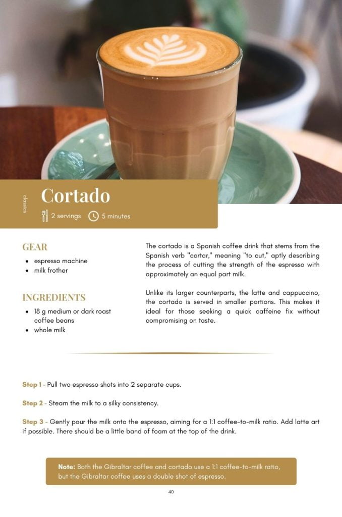 Coffee Recipe Book Sample Recipe 1