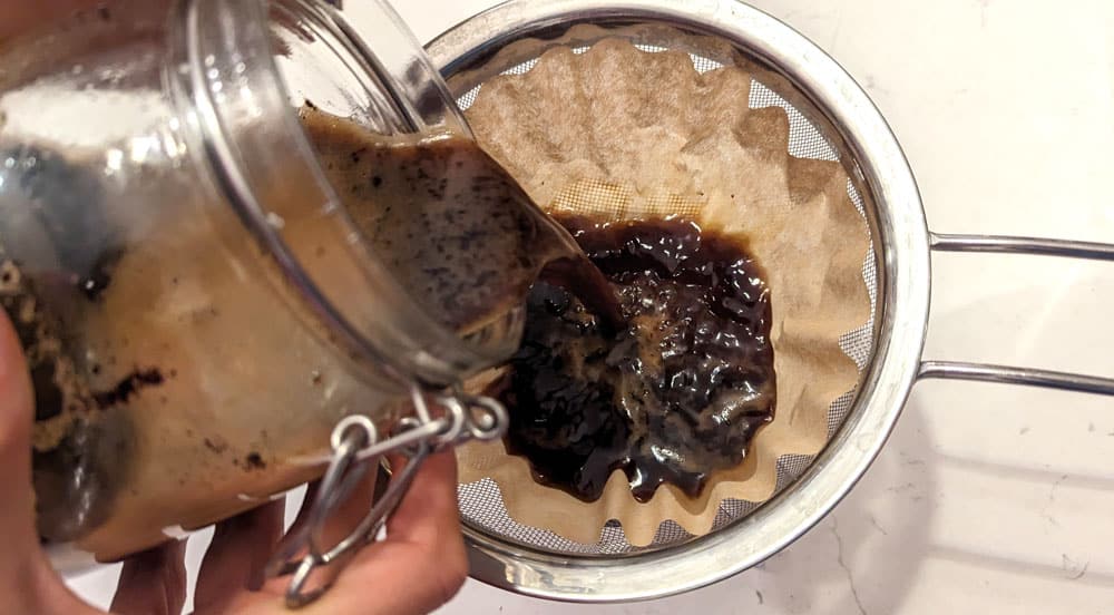 Pour Coffee Onto Filter