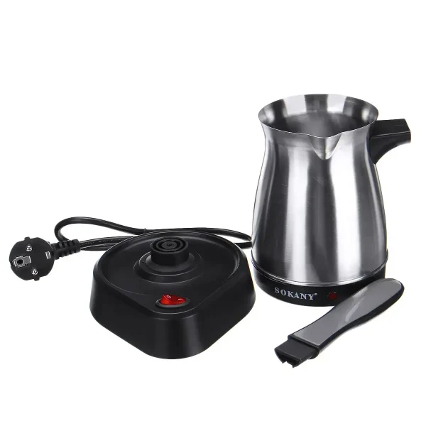 220v Coffee Make 500ml Stainless Steel Separated Italian Mocha Pot Greek Turkish Electric Coffee Pot Portable 2