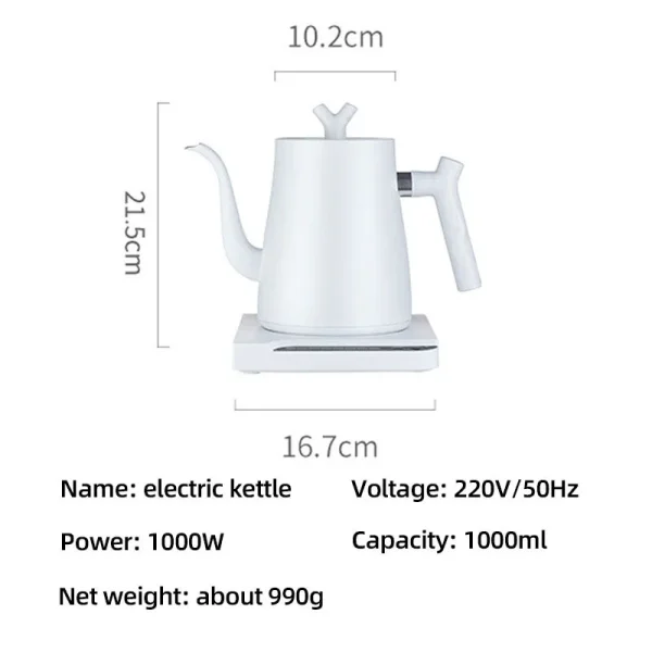 1000w Gooseneck Electric Kettle Hand Brewing Coffee Pot Teapot 1 0l Slender Mouth Pot Kettle Temperature 3