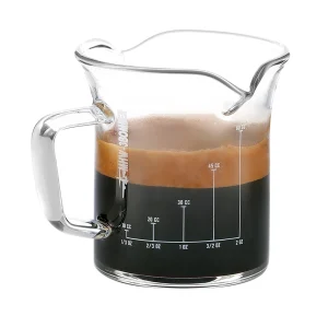 Mhw 3bomber Double Espresso Shot Glass 2oz Double Spouts Espresso Measuring Cup With Handle Mini Milk