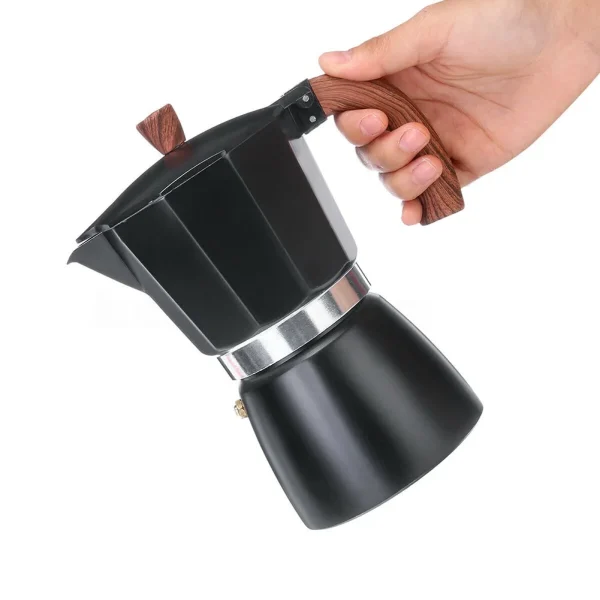 150ml 300ml Vintage Wooden Handle Espresso Maker Moka Pot Classic Italian Cafe Tools Kitchen Cafe Accessories 3