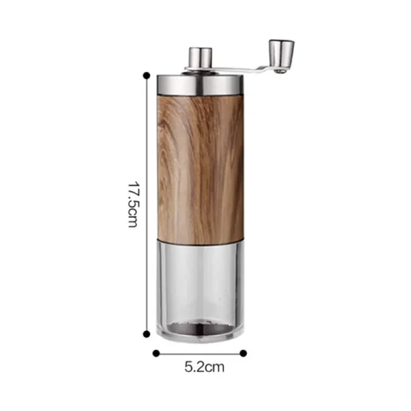 Coffee Bean Grinder Portable Wood Grain Stainless Steel Crank Hand Hand Coffee Grinder Kitchen Tool Grinder 2